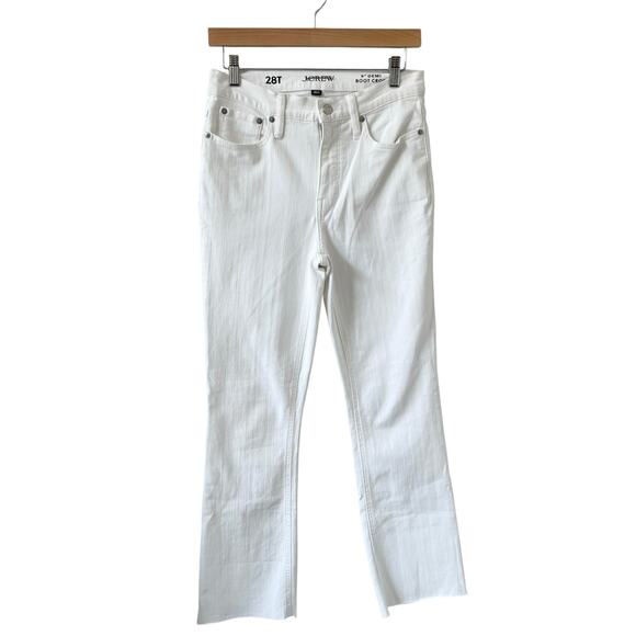 J Crew 9" Demi Boot Crop Jeans in White Wash Women's 28 Tall NWOT - Picture 4 of 12